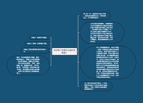 学好高二物理的关键点在哪里？