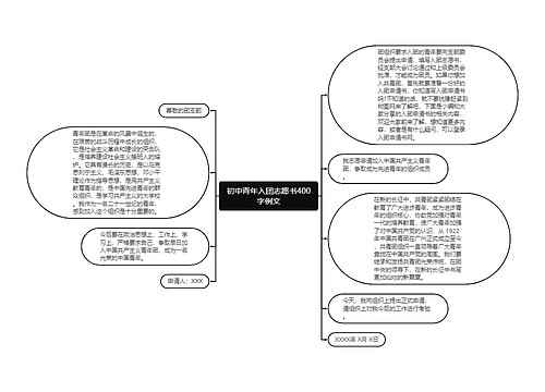 初中青年入团志愿书400字例文