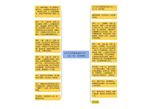 2019江苏高考满分作文：人生一场，五味调和