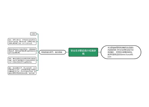 毕业生求职自我介绍演讲稿