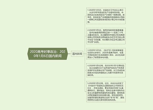 2020高考时事政治：2020年1月6日国内新闻