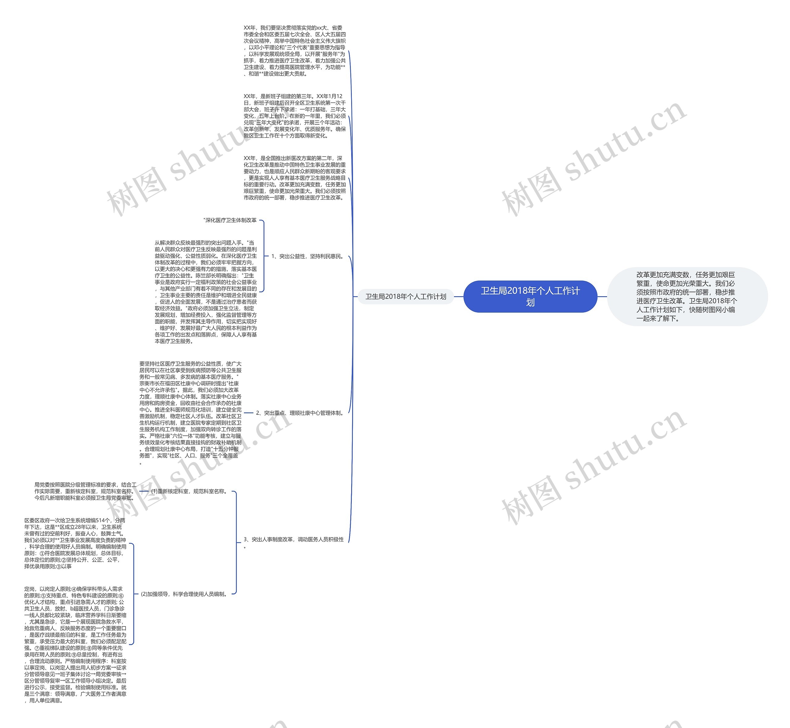 卫生局2018年个人工作计划思维导图