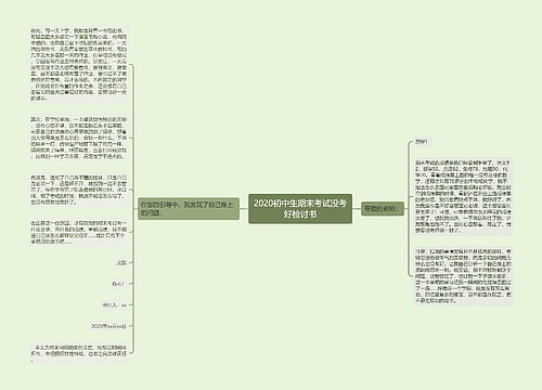 2020初中生期末考试没考好检讨书