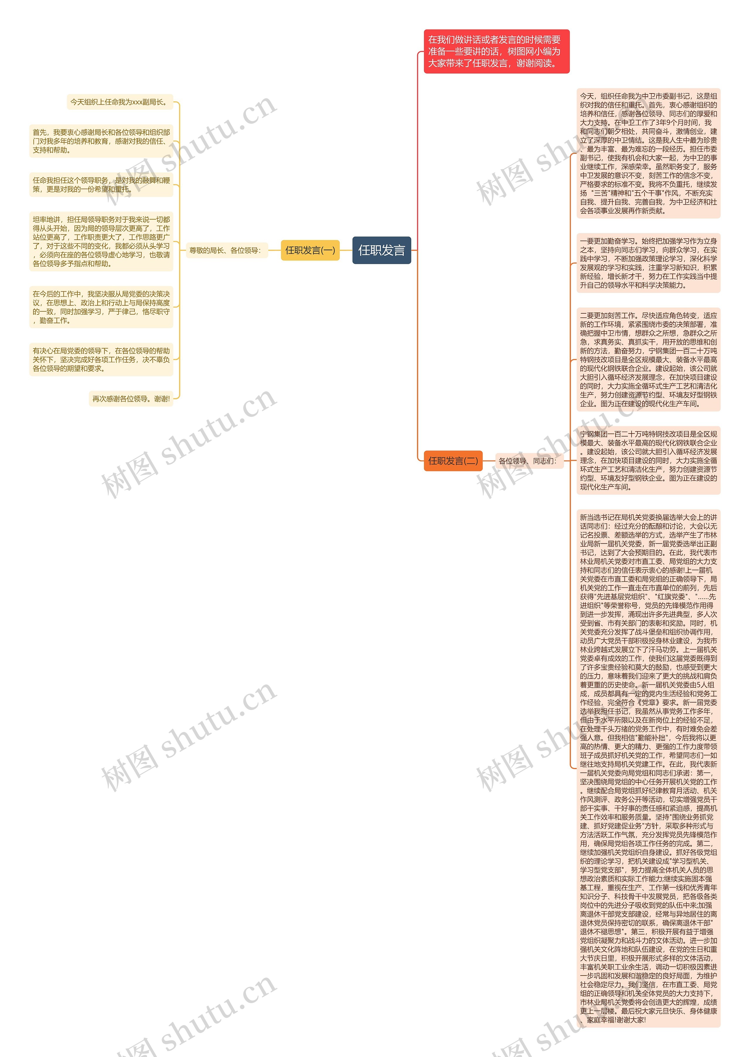任职发言思维导图