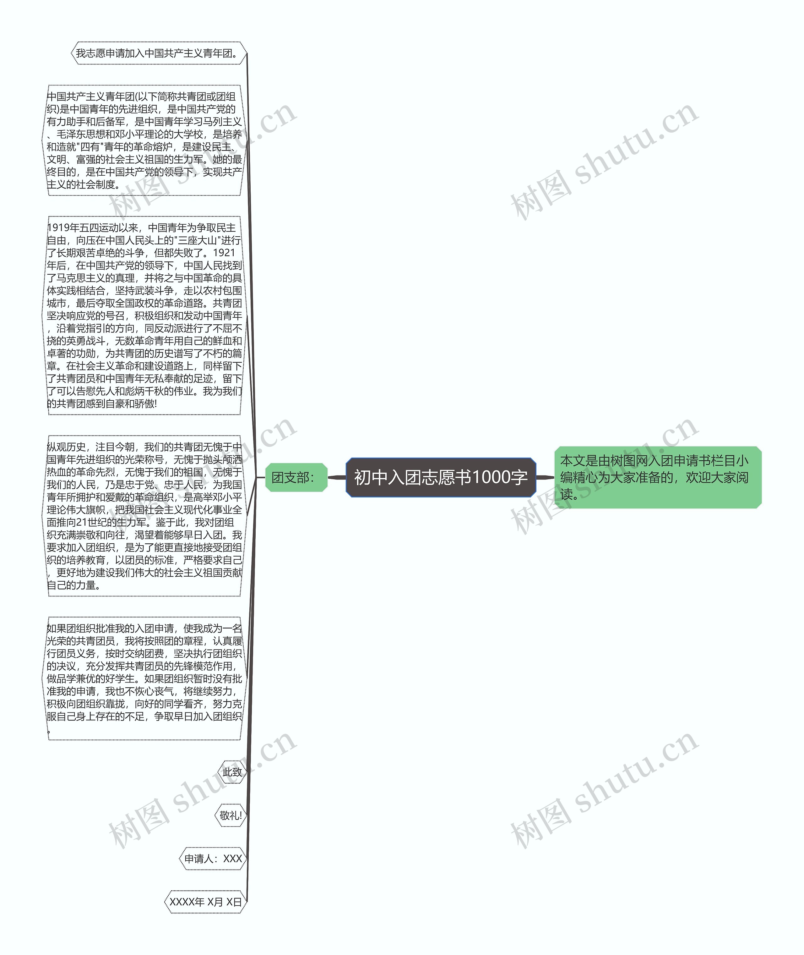初中入团志愿书1000字