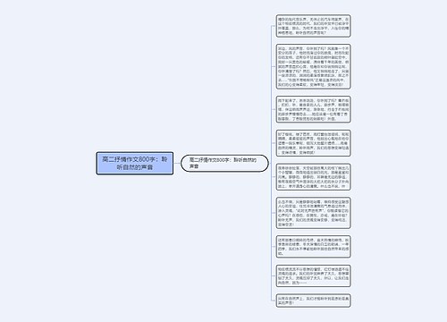 高二抒情作文800字：聆听自然的声音