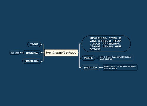 长春销售助理简历表范文