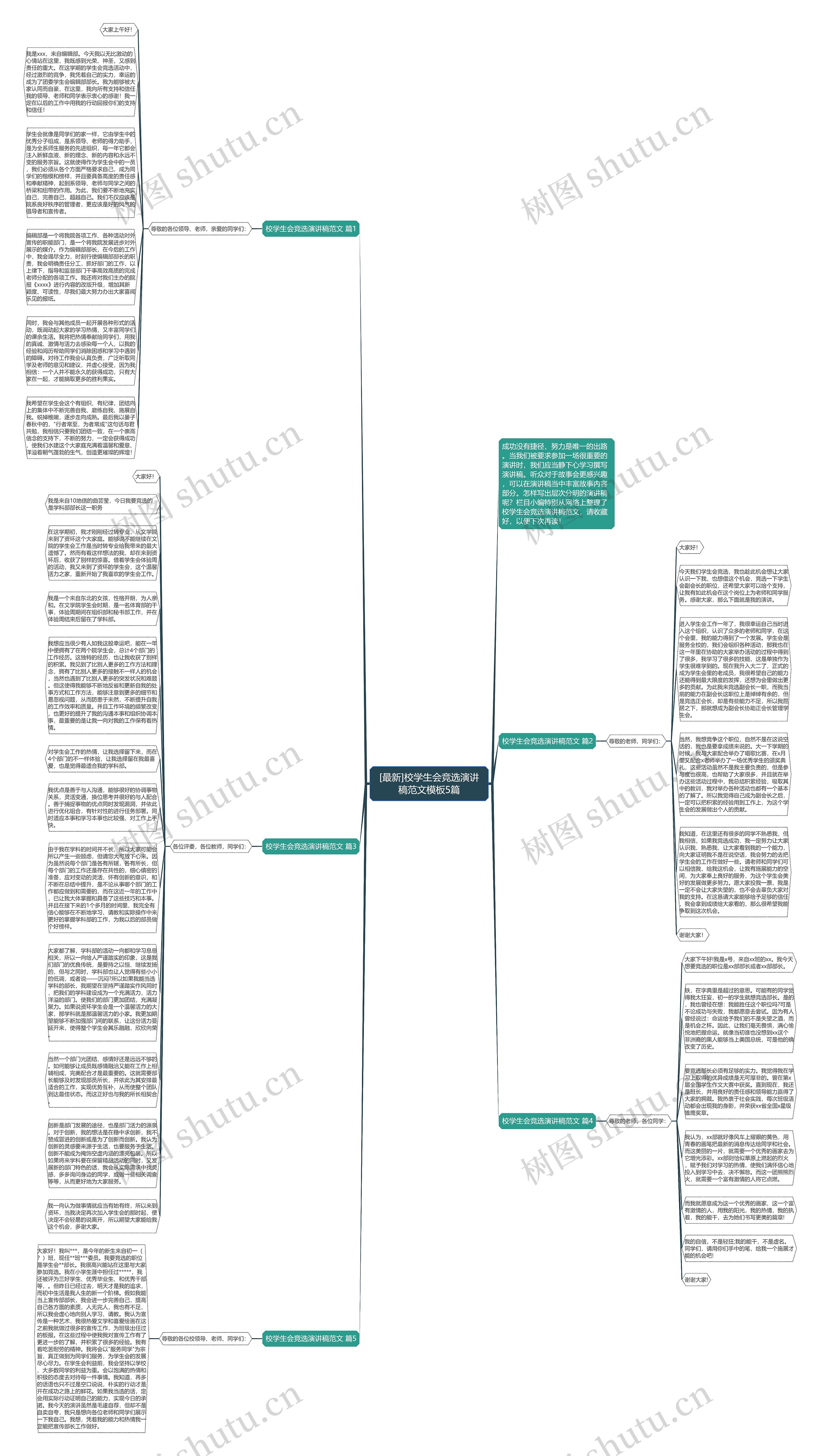 [最新]校学生会竞选演讲稿范文5篇思维导图