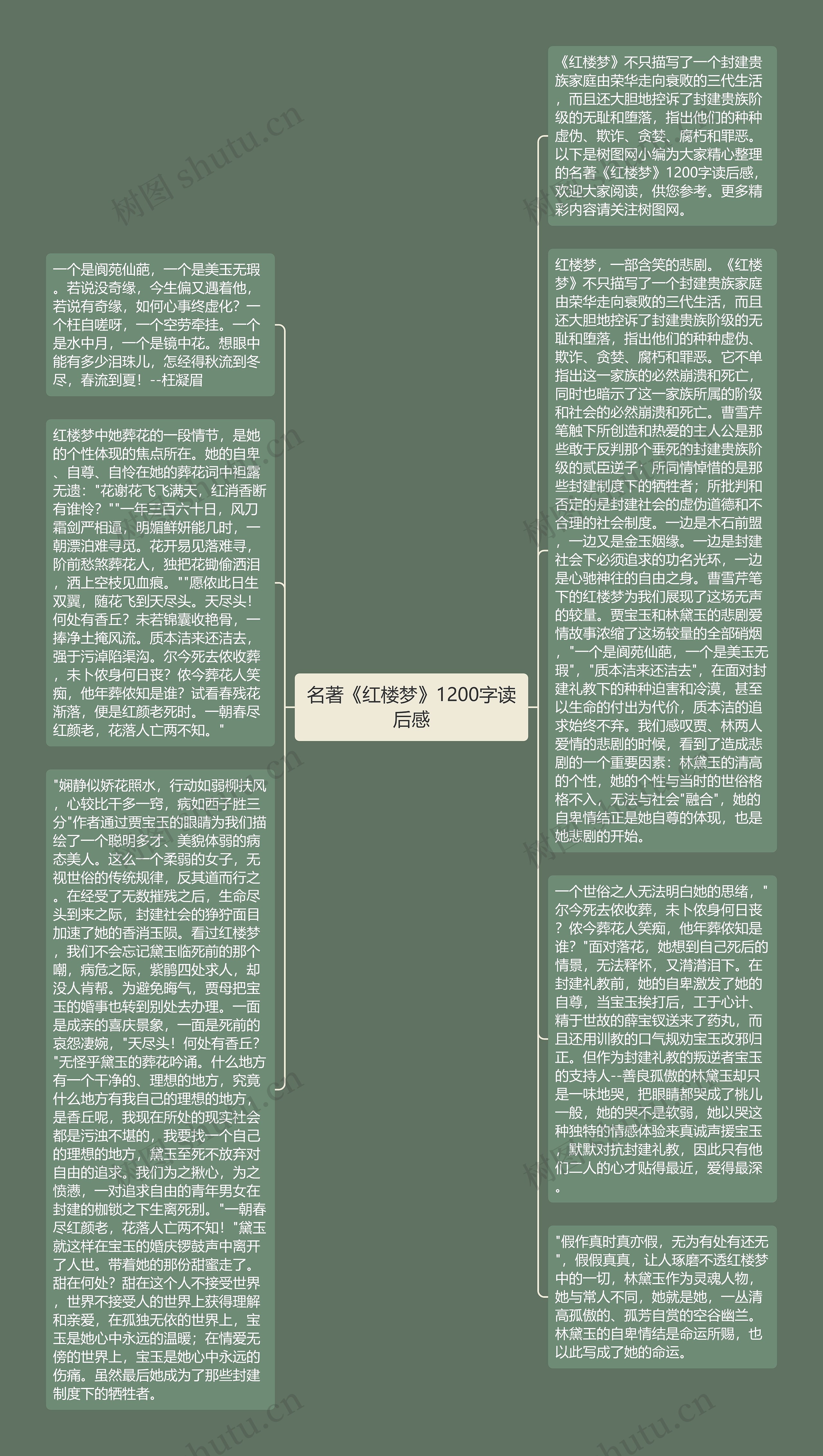 名著《红楼梦》1200字读后感思维导图