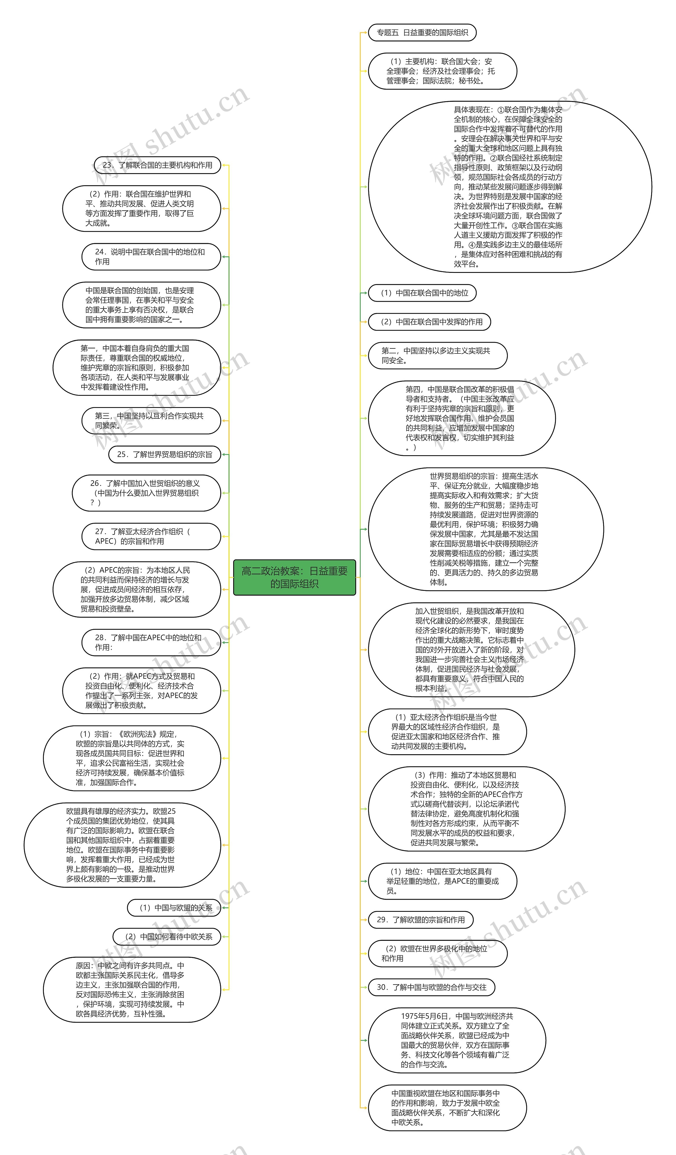 高二政治教案：日益重要的国际组织思维导图
