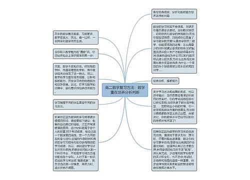 高二数学复习方法：数学重在培养分析判断思维导图