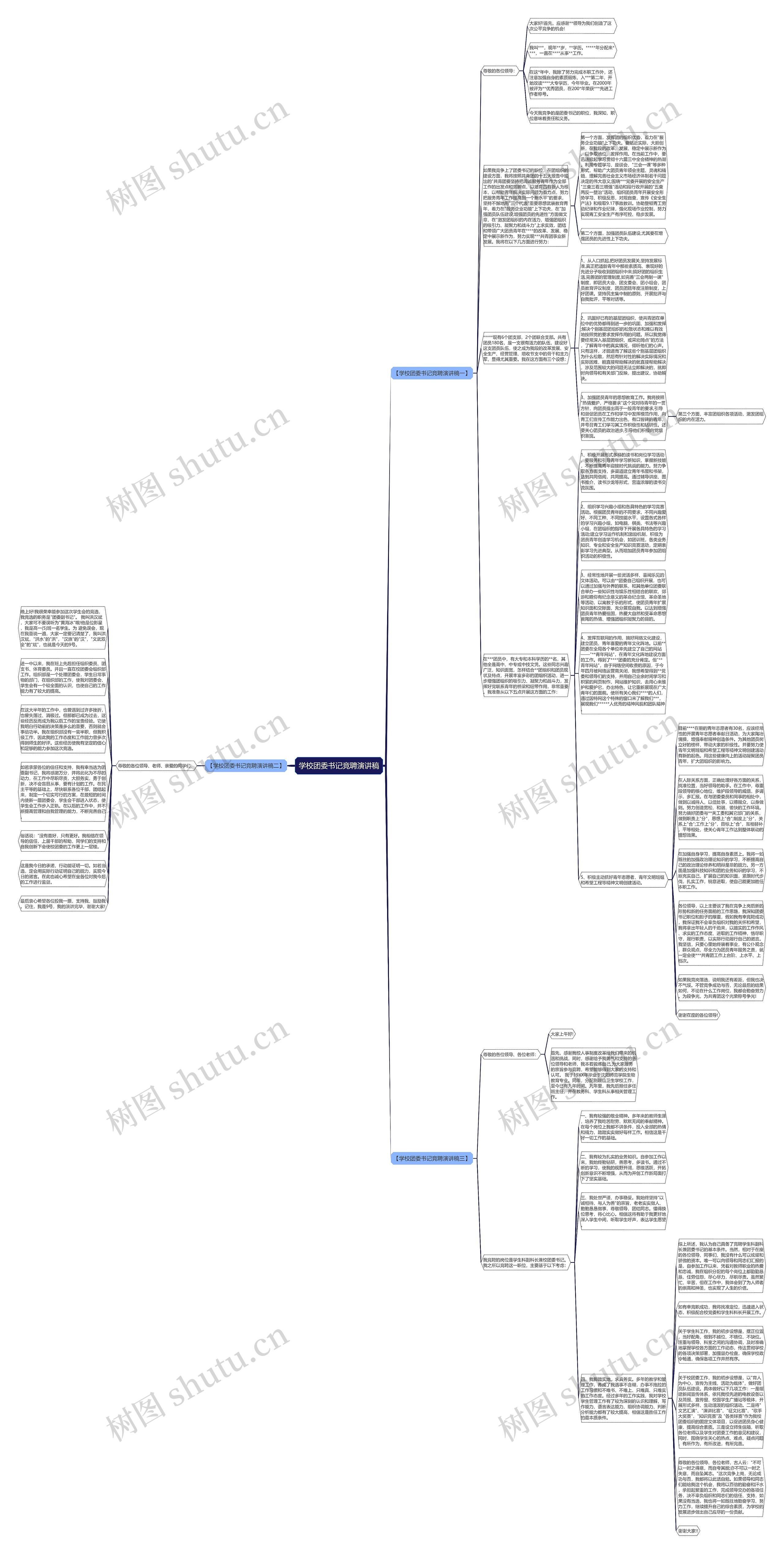 学校团委书记竞聘演讲稿思维导图高清图 学校团委书记竞聘演讲稿思维导图