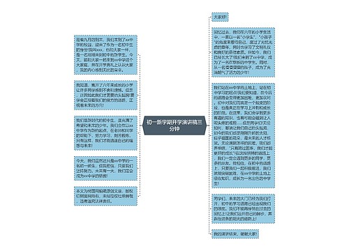 初一新学期开学演讲稿三分钟