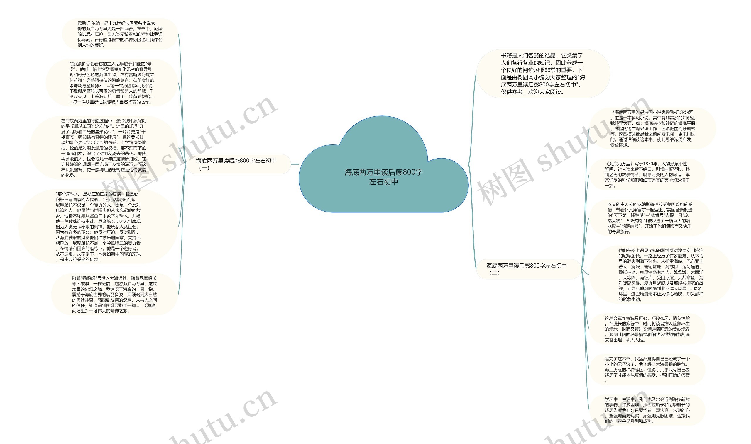 海底两万里读后感800字左右初中思维导图