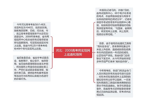 河北：2008高考将实现网上巡查和指挥