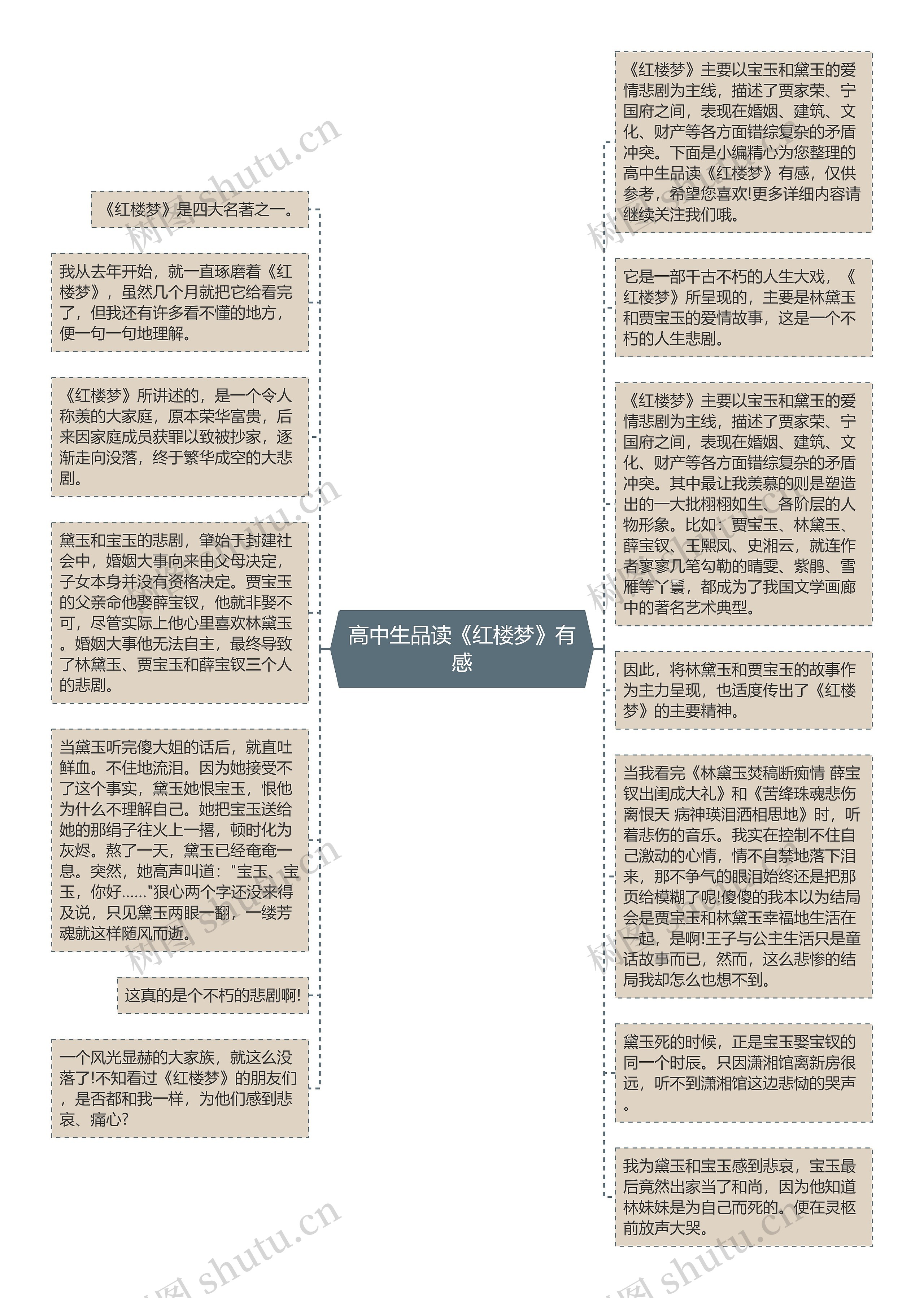 高中生品读《红楼梦》有感思维导图