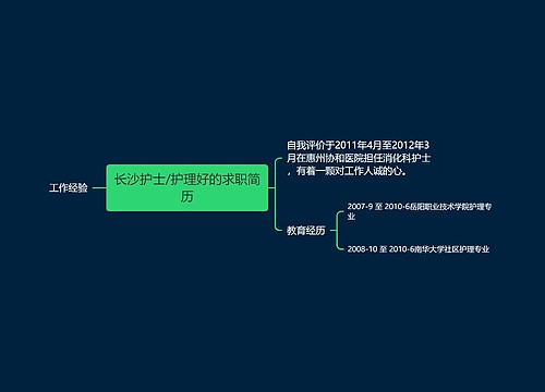 长沙护士/护理好的求职简历