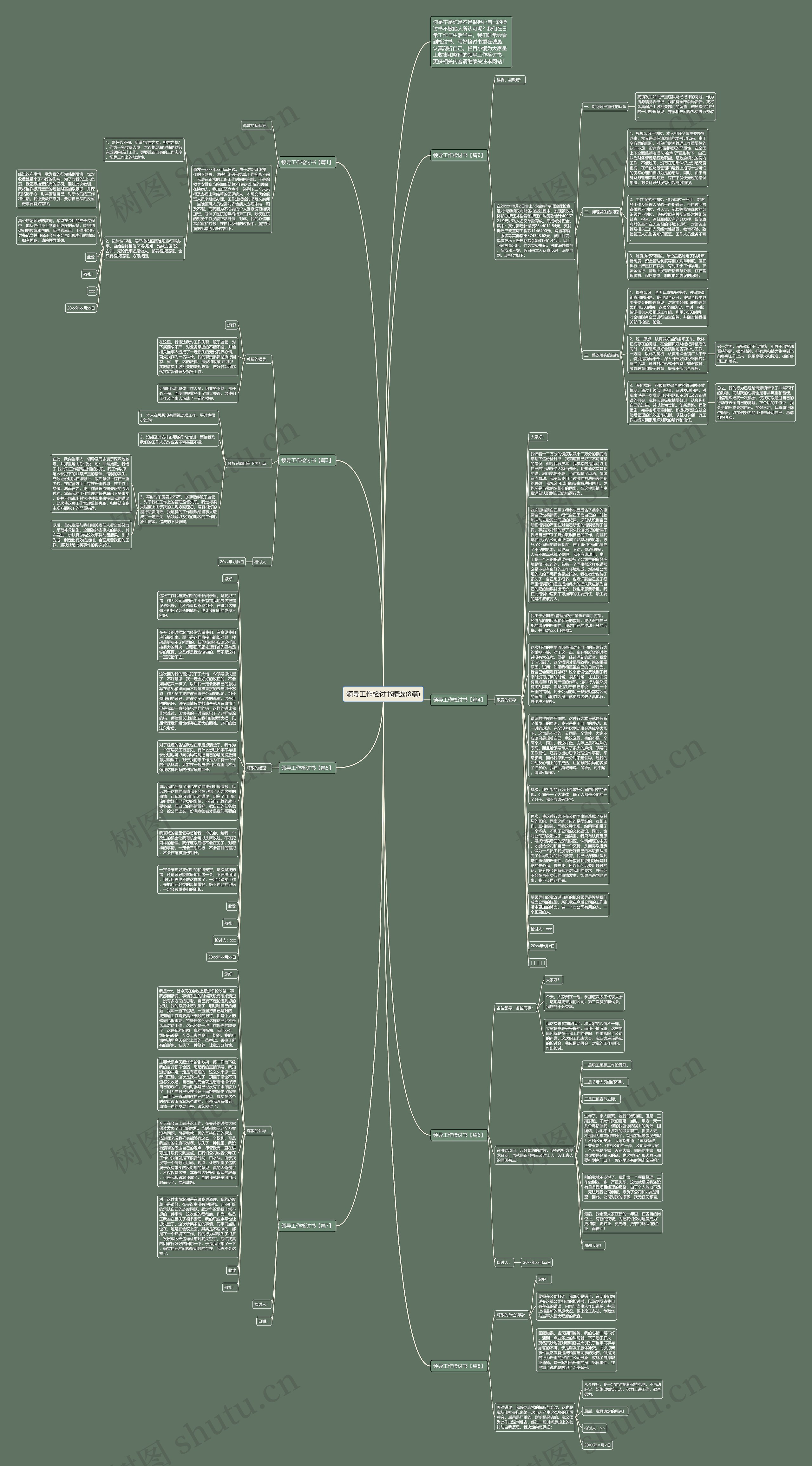 领导工作检讨书精选(8篇)思维导图