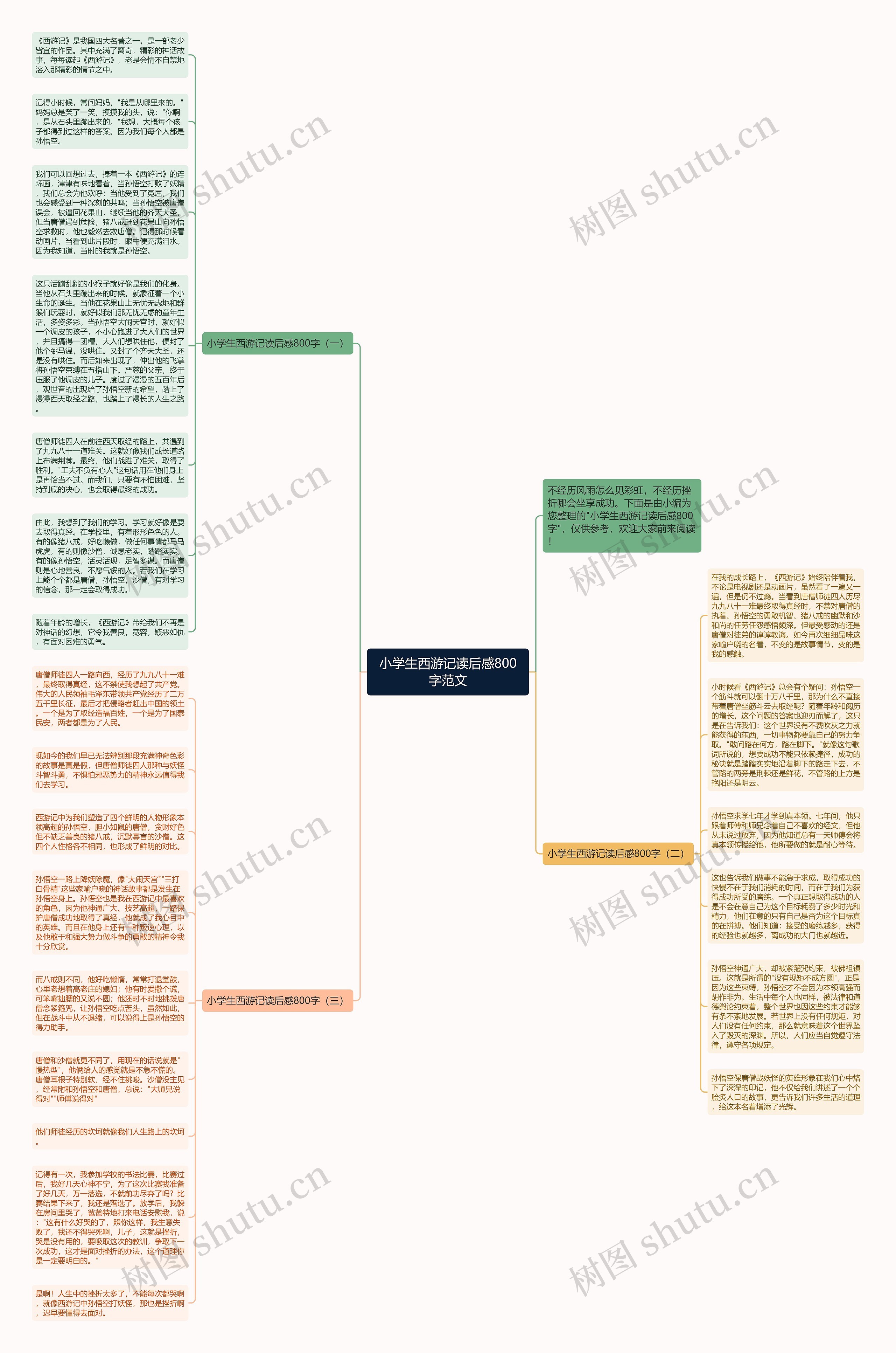 小学生西游记读后感800字范文思维导图
