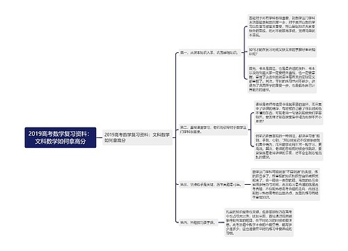 2019高考数学复习资料：文科数学如何拿高分思维导图