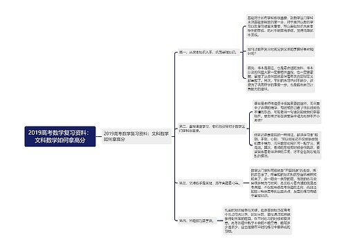 2019高考数学复习资料:文科数学如何拿高分思维导图