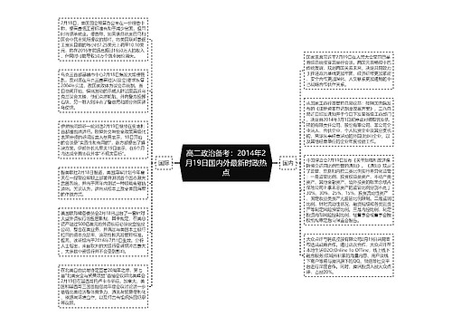 高二政治备考：2014年2月19日国内外最新时政热点