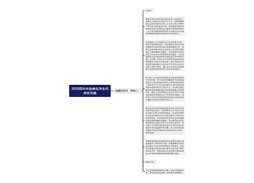 2020高中毕业典礼学生代表发言稿