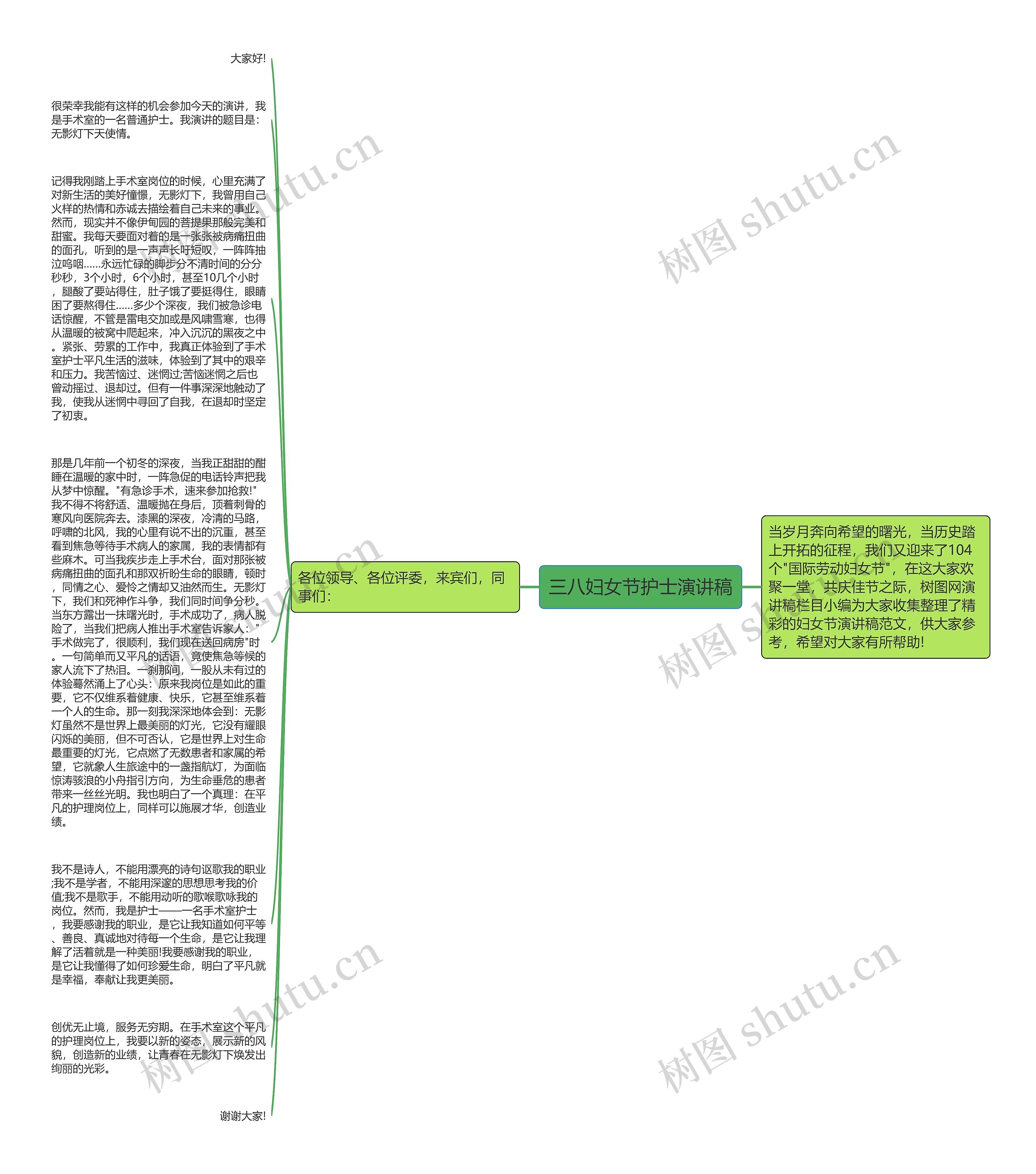 三八妇女节护士演讲稿思维导图