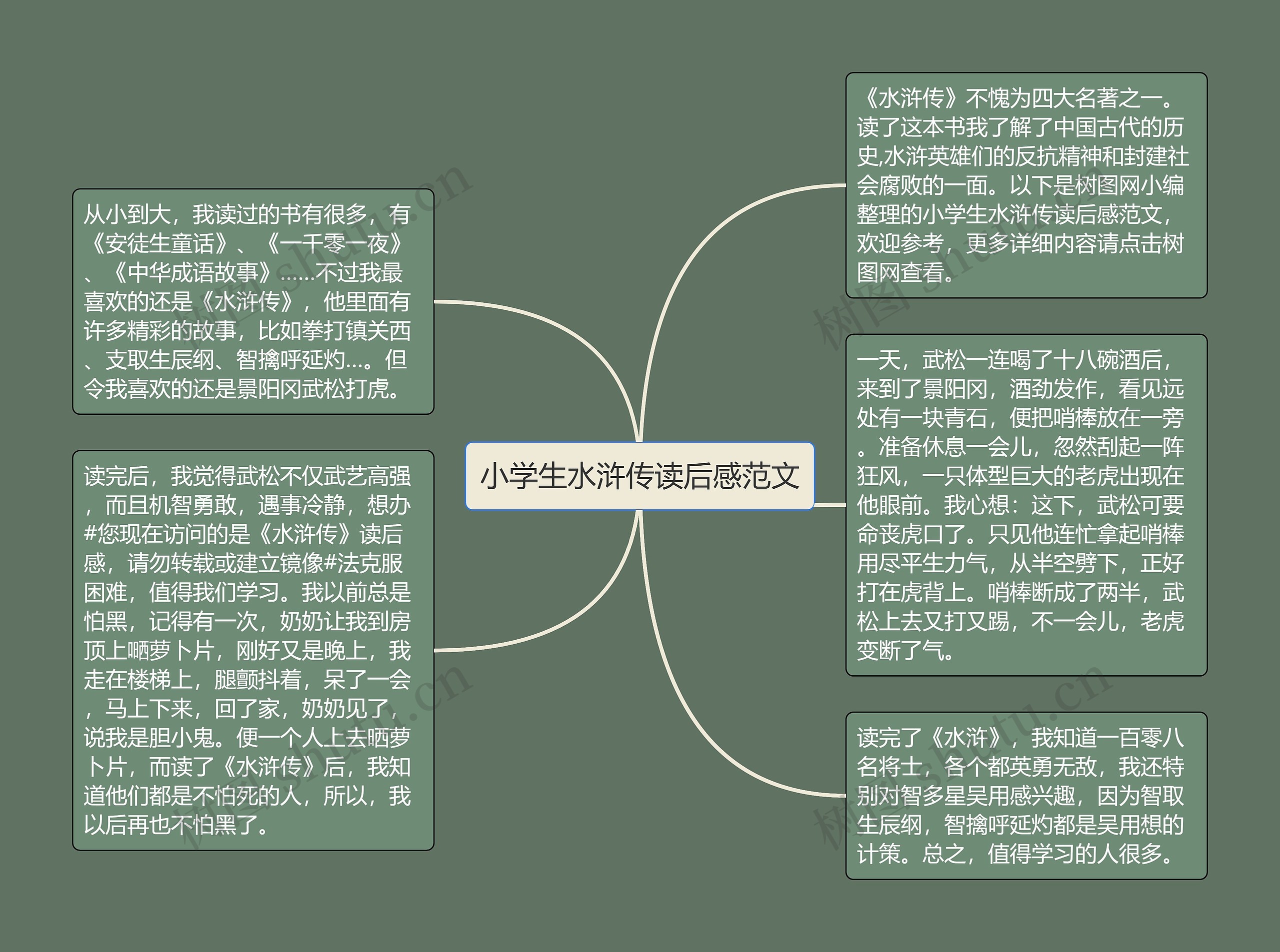 小学生水浒传读后感范文思维导图