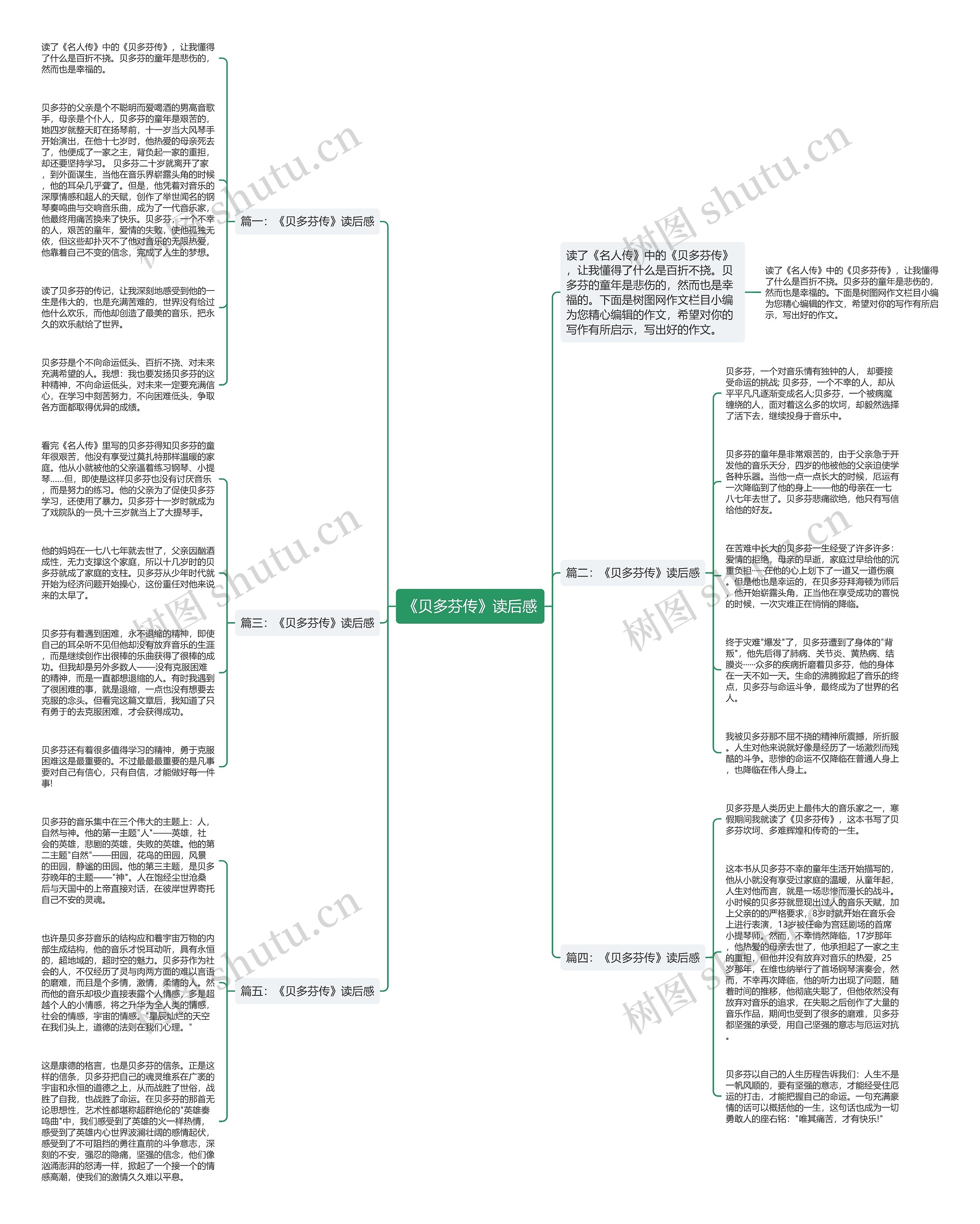 《贝多芬传》读后感思维导图