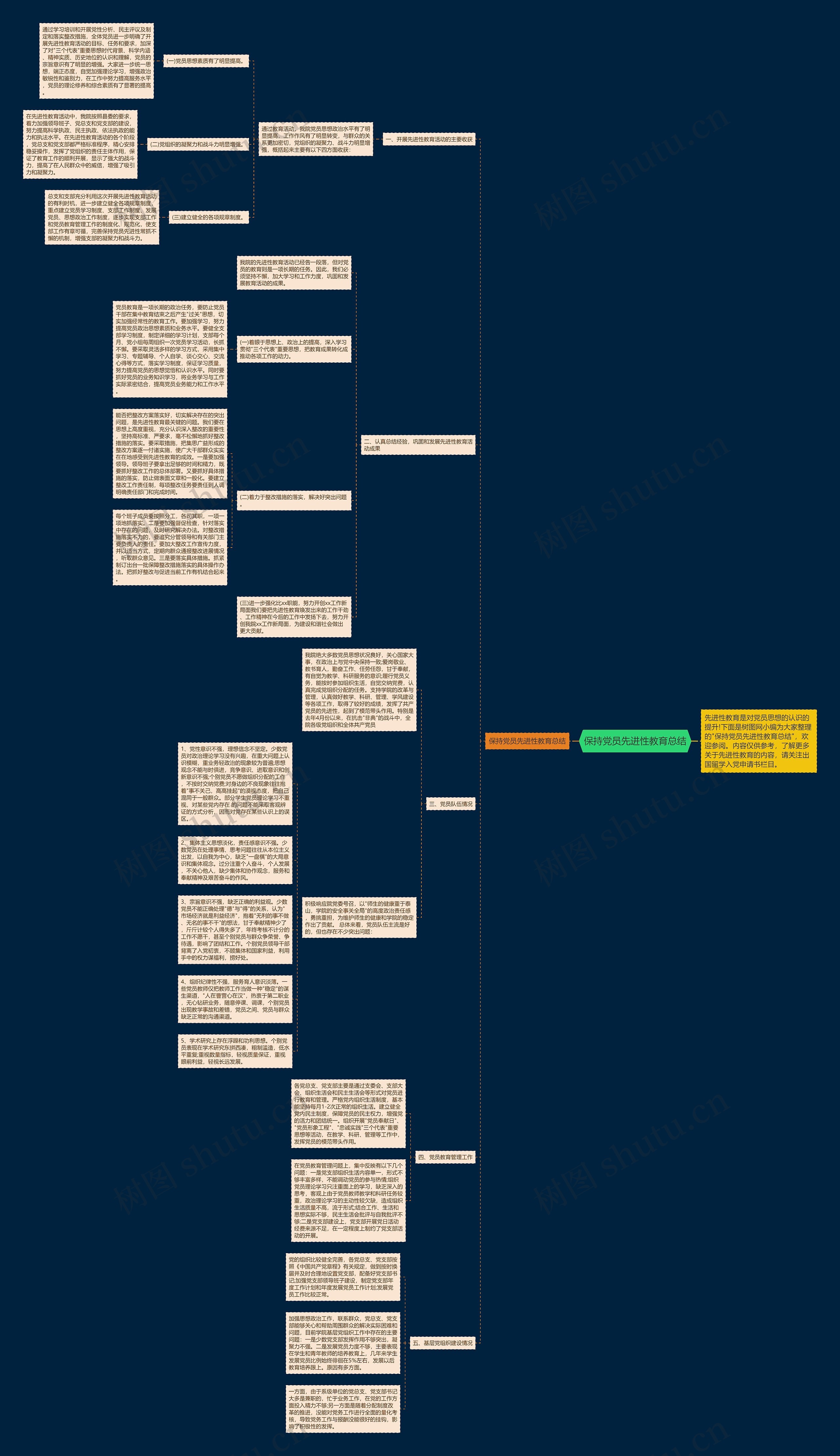 保持党员先进性教育总结思维导图
