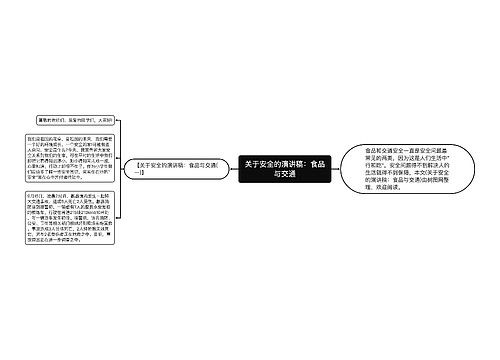 关于安全的演讲稿：食品与交通