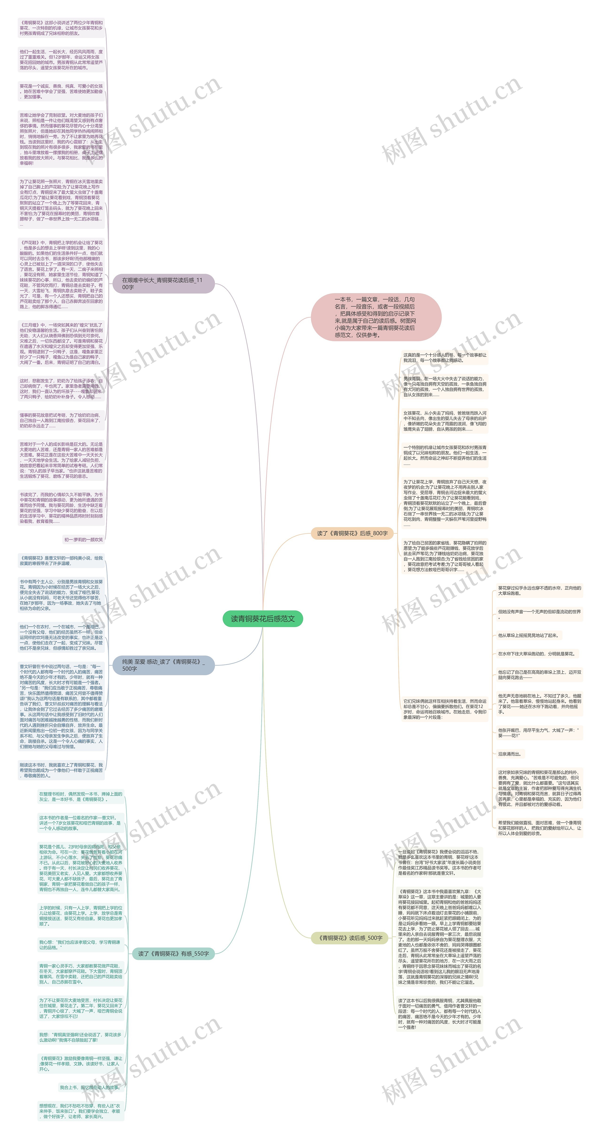 读青铜葵花后感范文思维导图