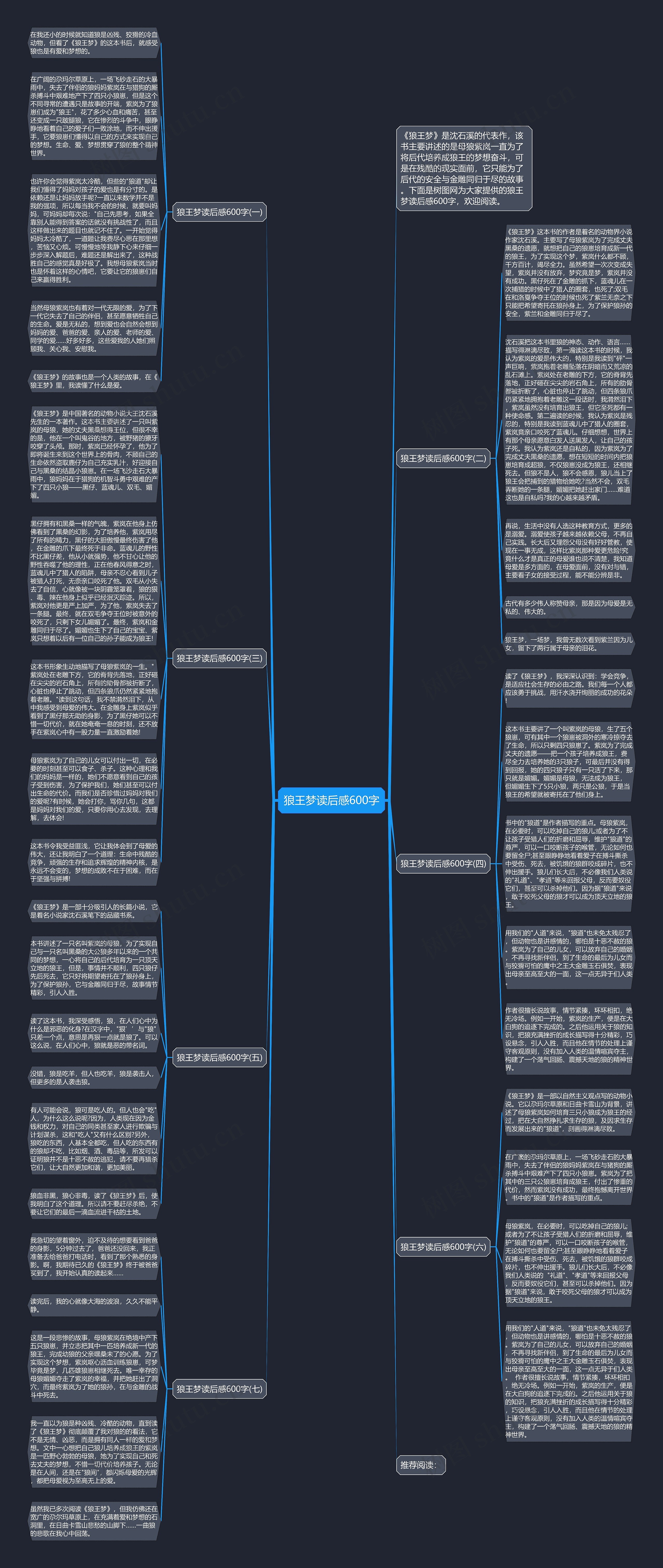 狼王梦读后感600字思维导图