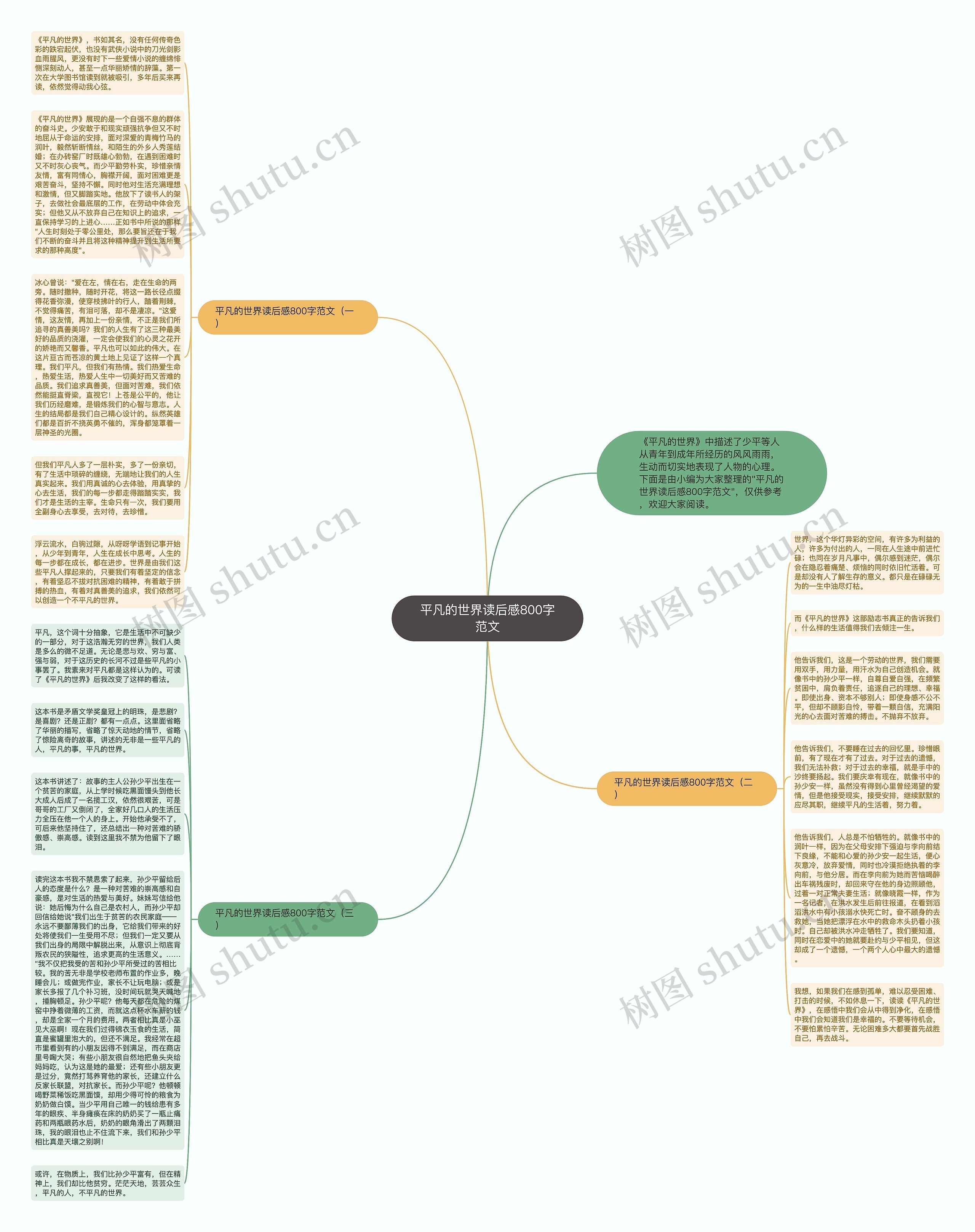 平凡的世界读后感800字范文思维导图