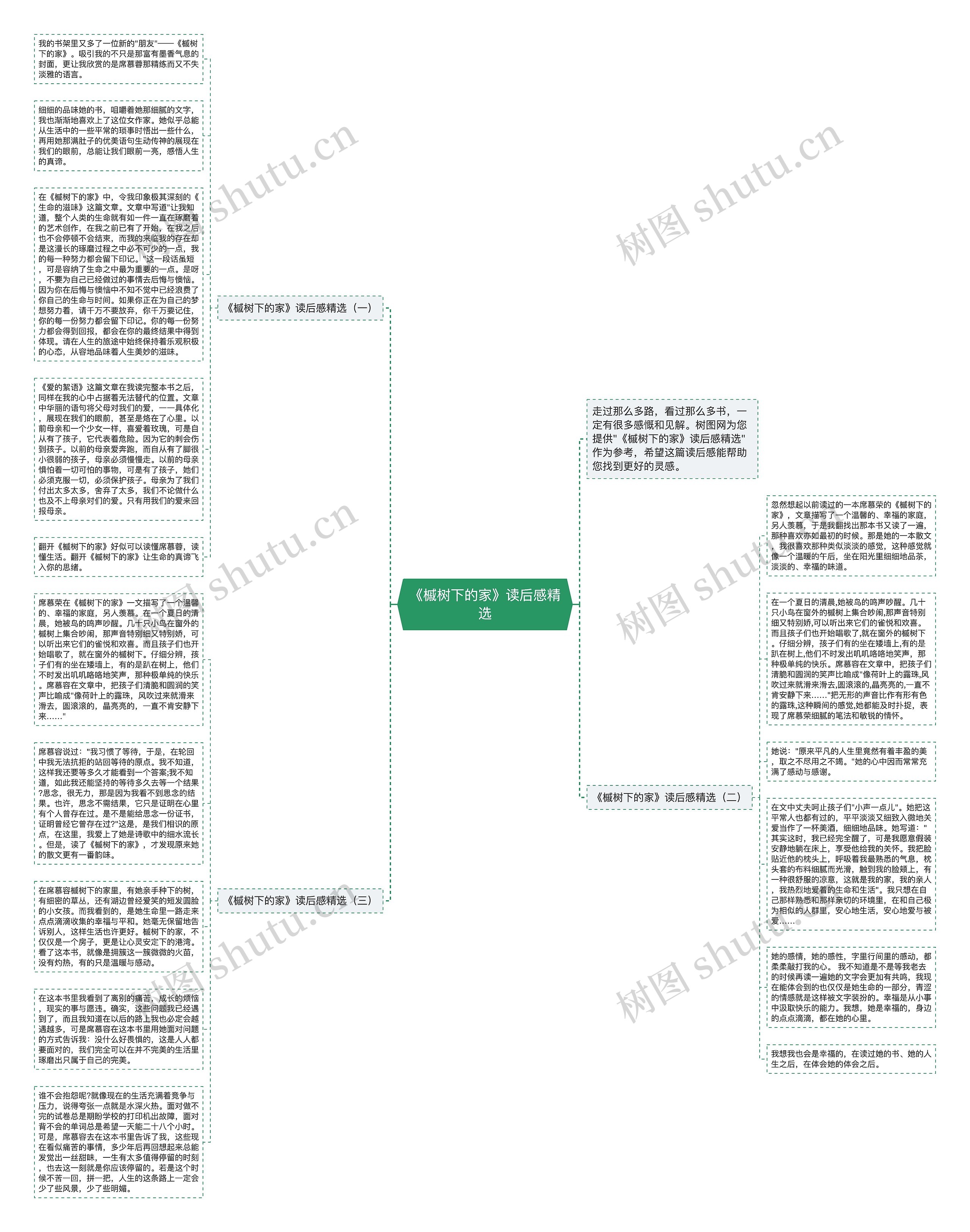 《槭树下的家》读后感精选思维导图
