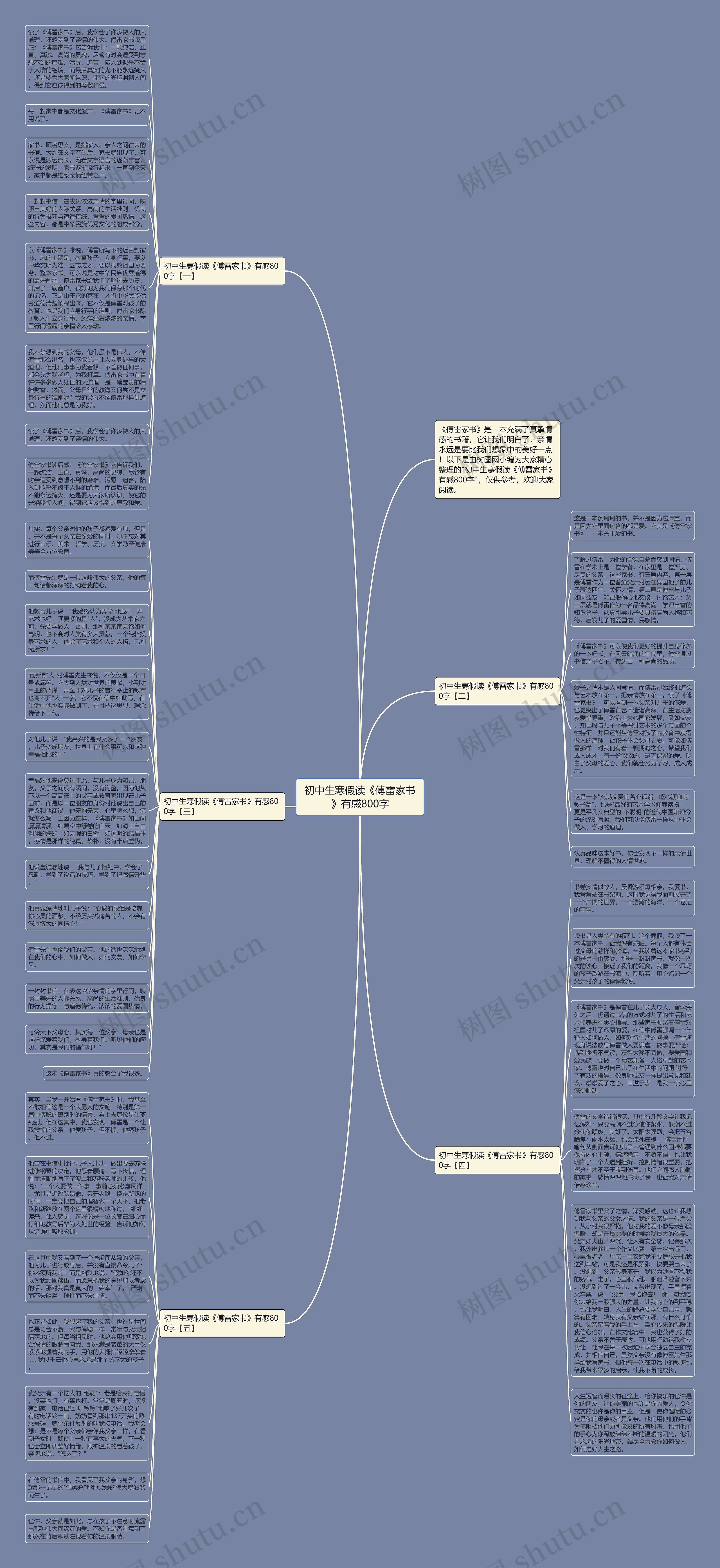 初中生寒假读《傅雷家书》有感800字思维导图