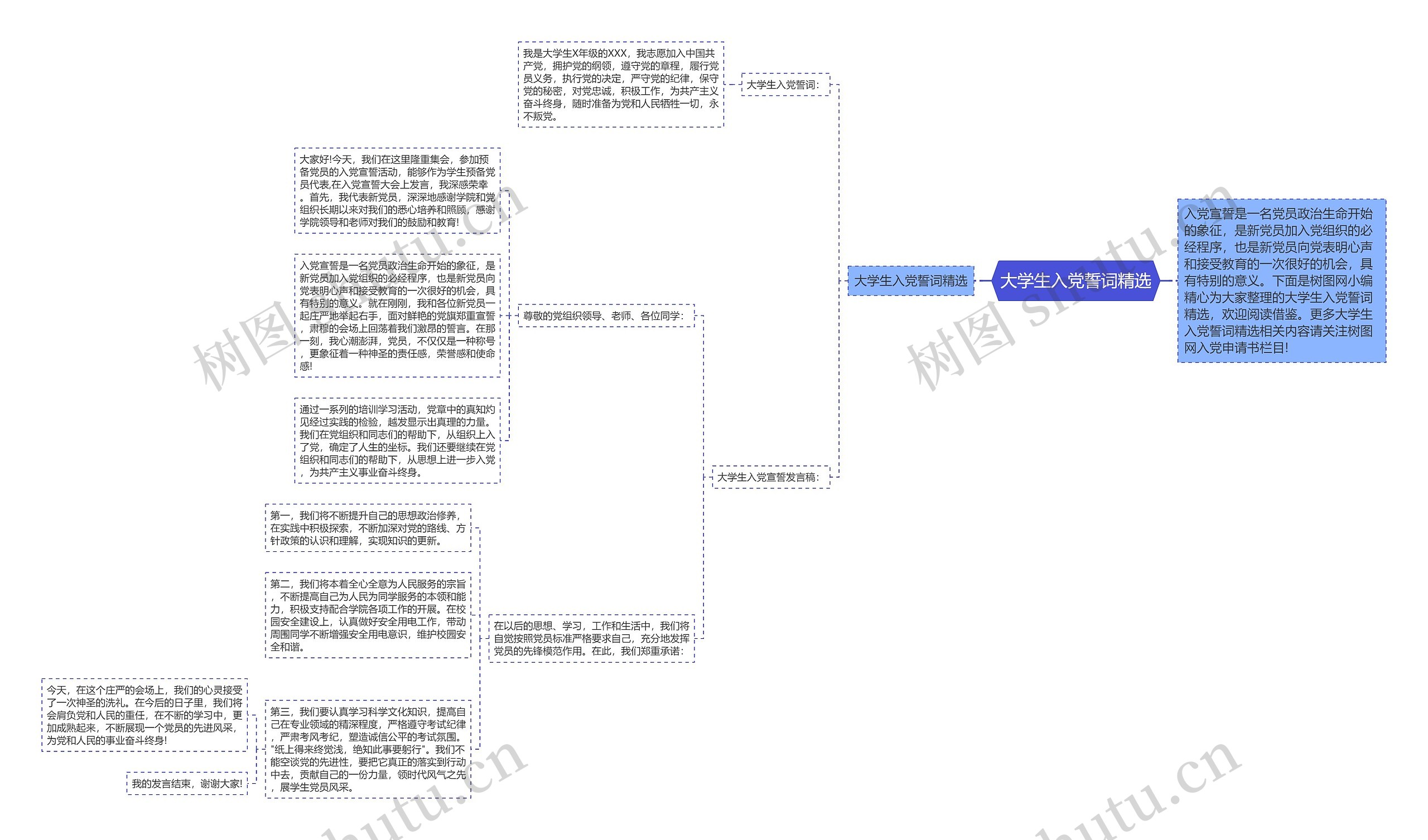 大学生入党誓词精选思维导图