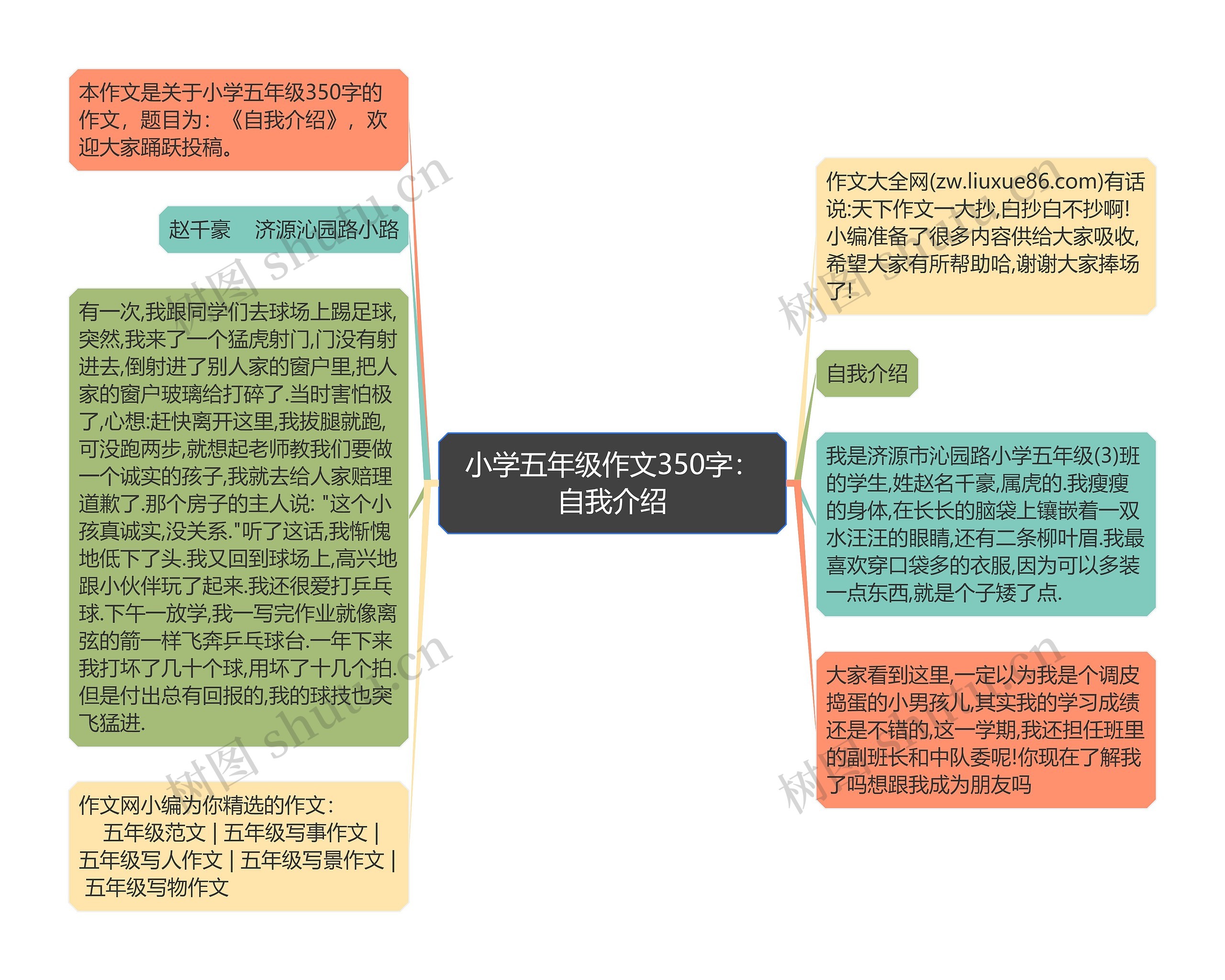 小学五年级作文350字：自我介绍