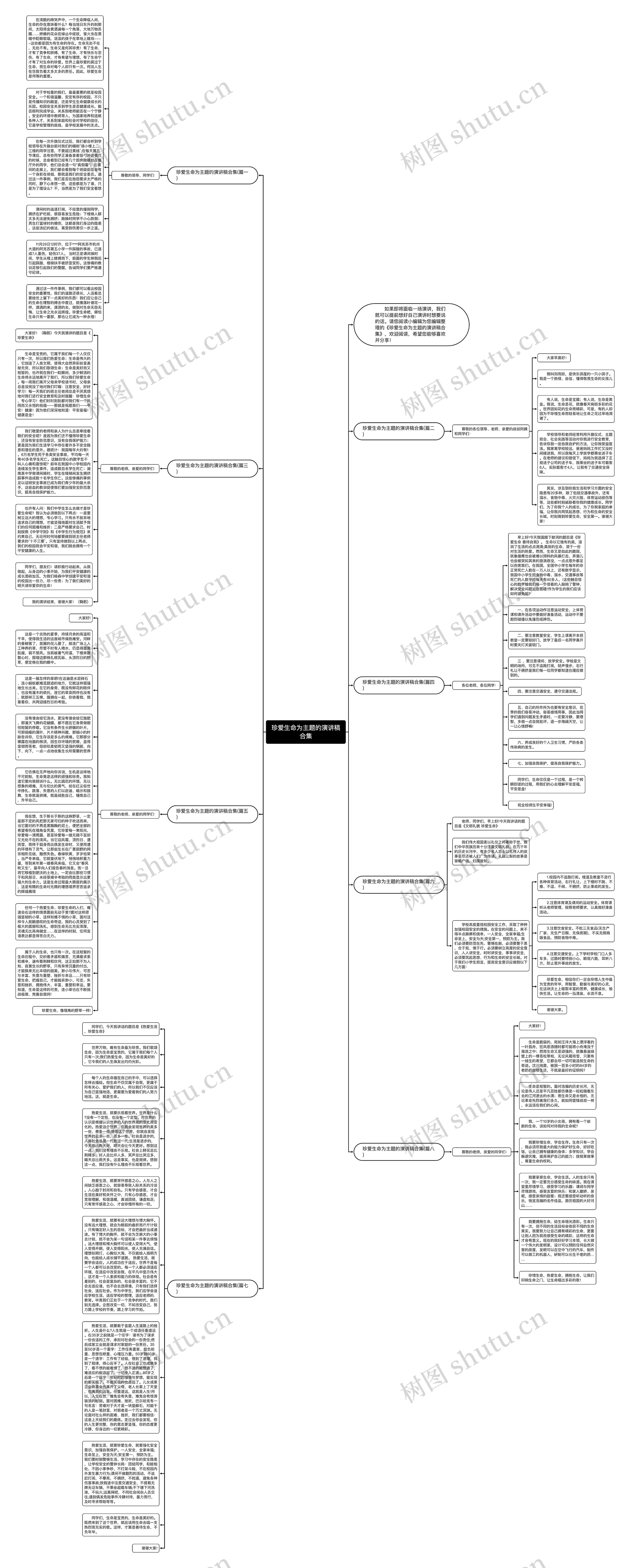 珍爱生命为主题的演讲稿合集思维导图