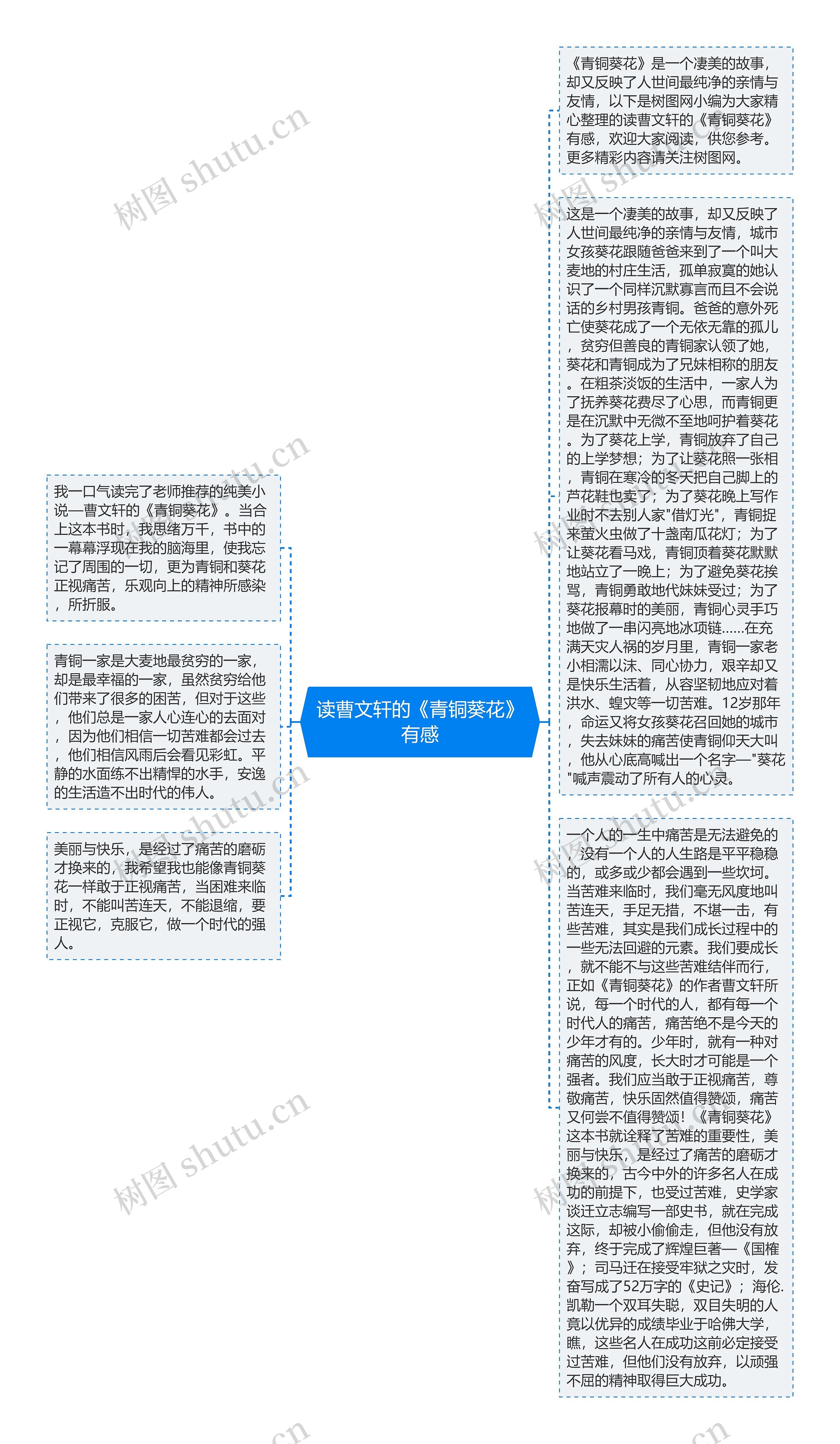 读曹文轩的《青铜葵花》有感思维导图