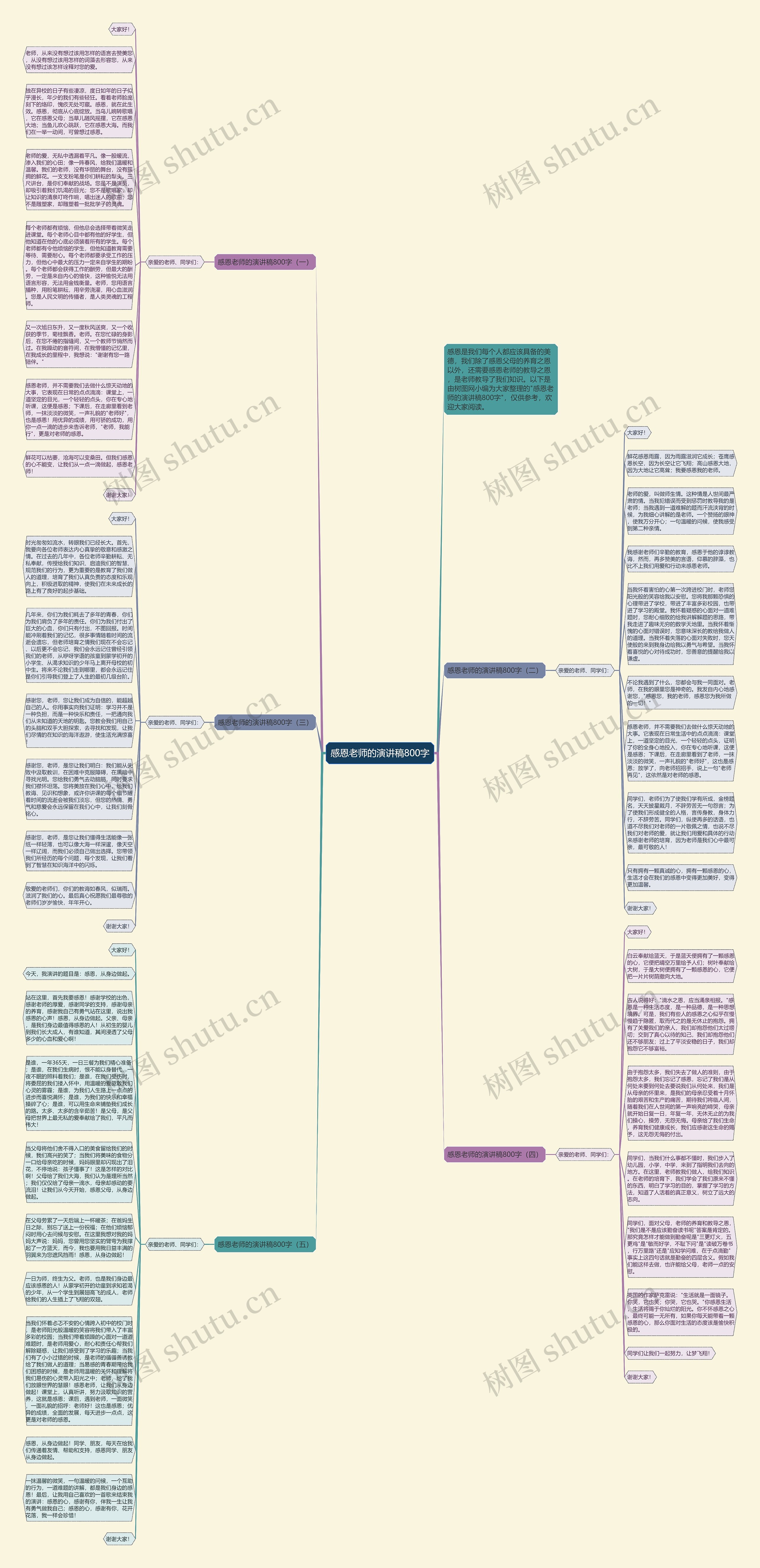 感恩老师的演讲稿800字思维导图