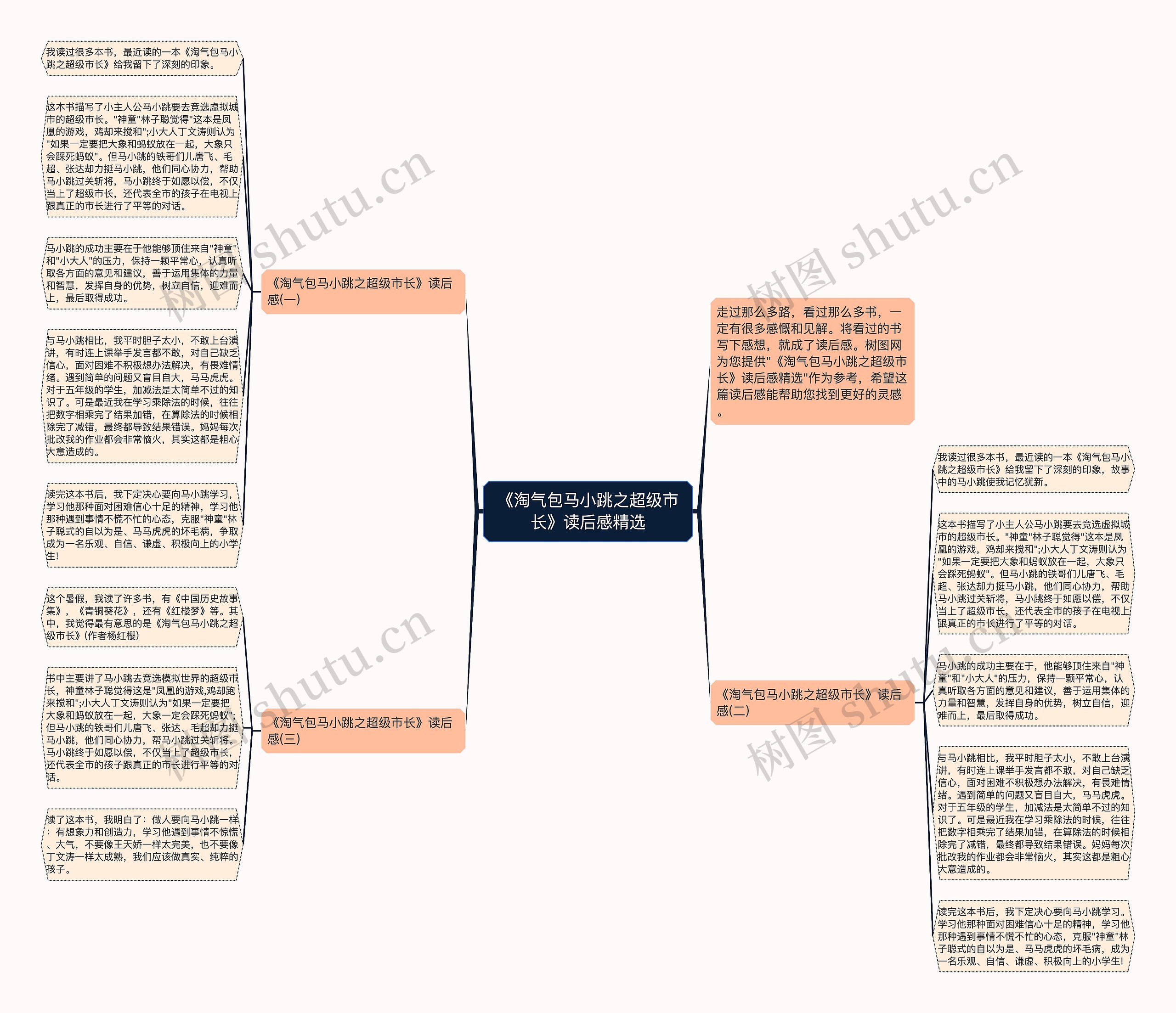 《淘气包马小跳之超级市长》读后感精选思维导图