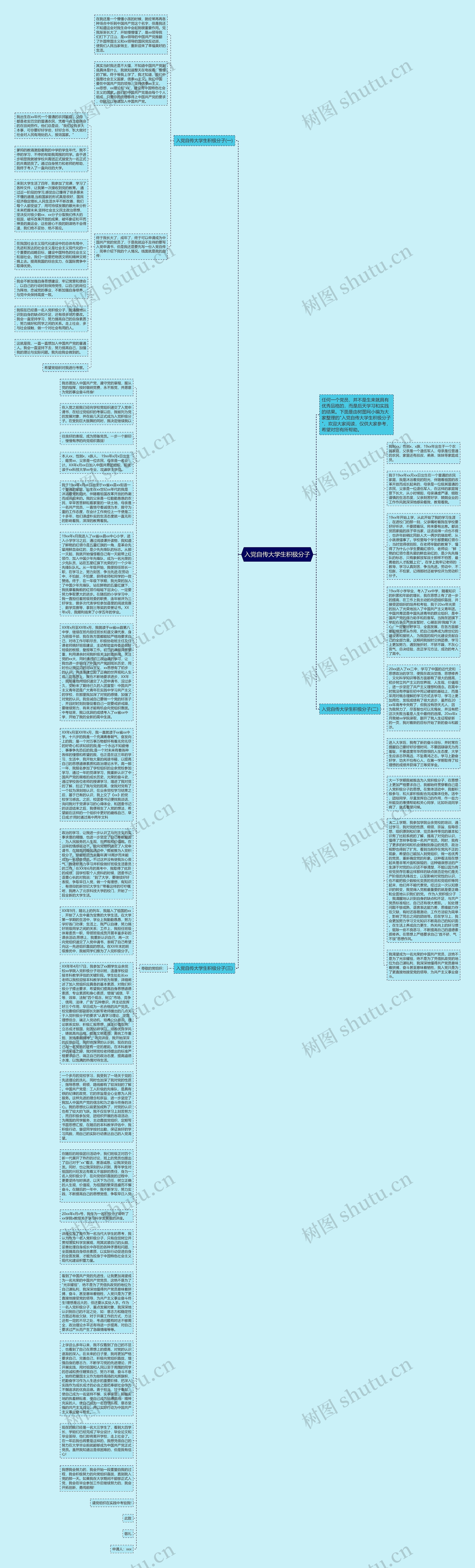 入党自传大学生积极分子思维导图