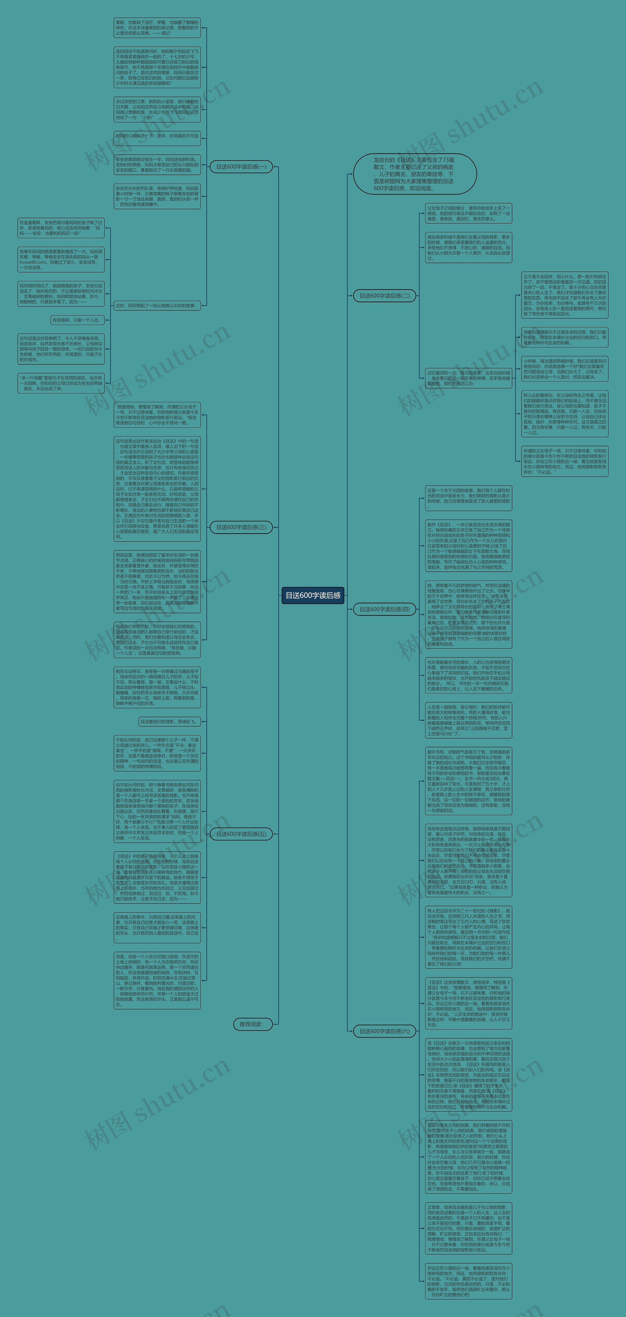 目送600字读后感思维导图