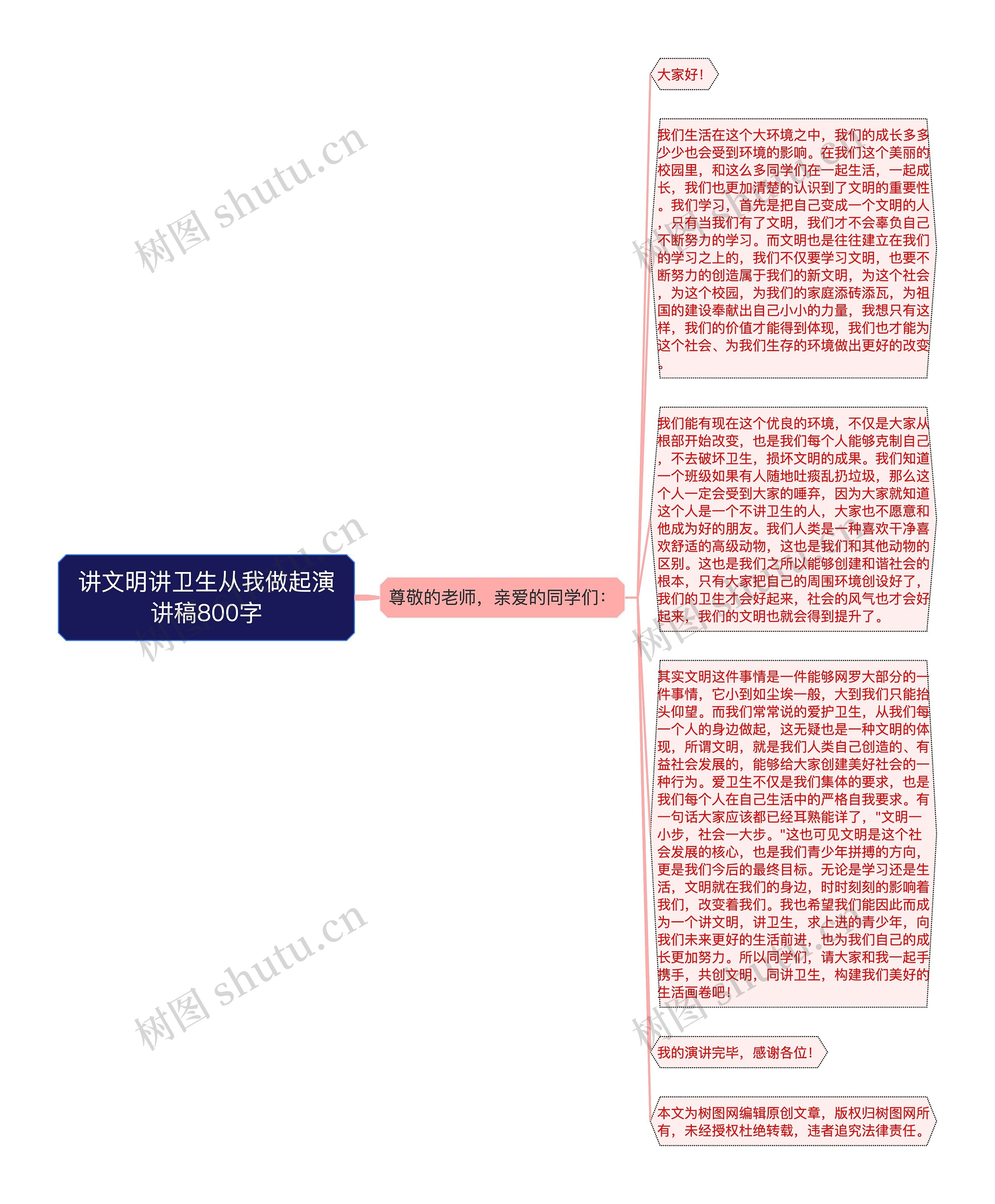 讲文明讲卫生从我做起演讲稿800字