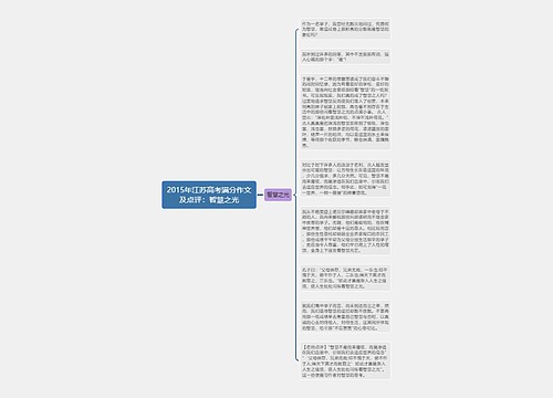 2015年江苏高考满分作文及点评：智慧之光