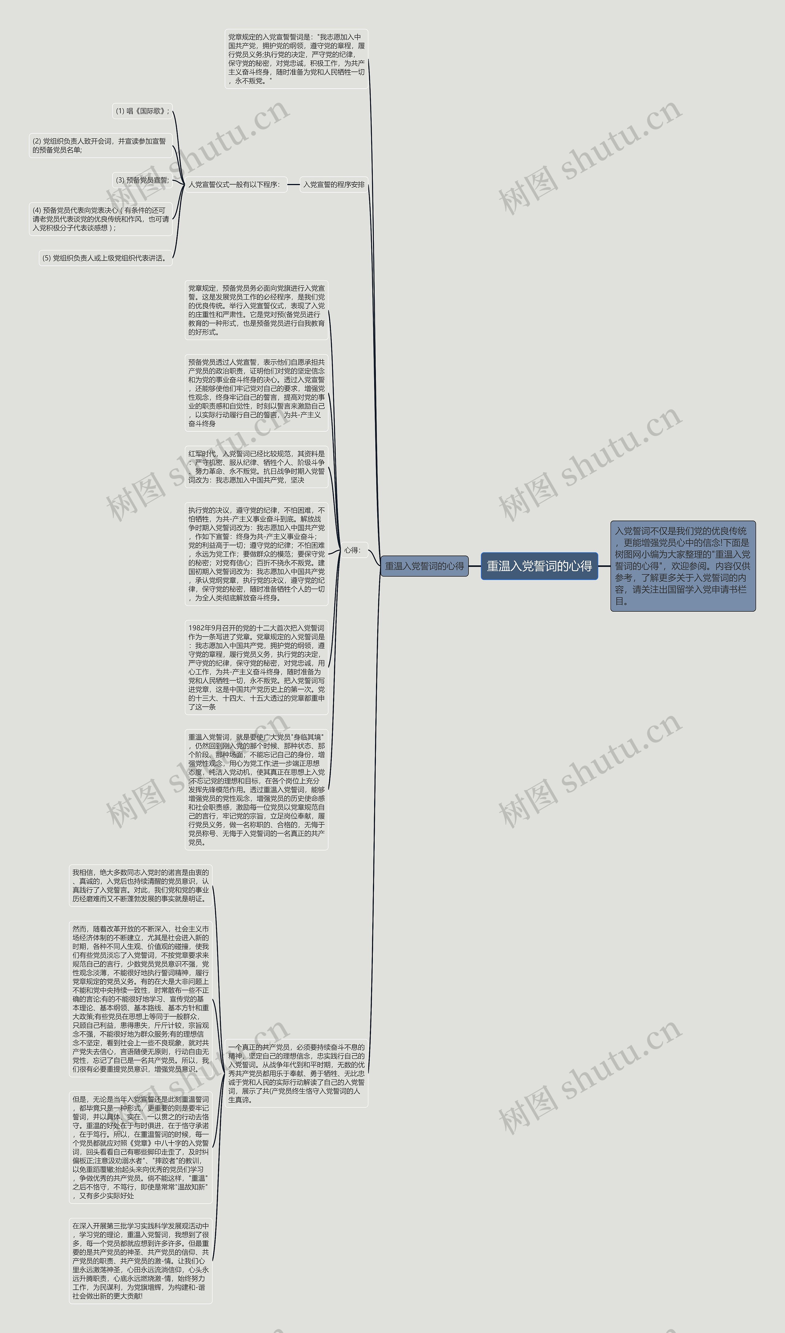 重温入党誓词的心得思维导图