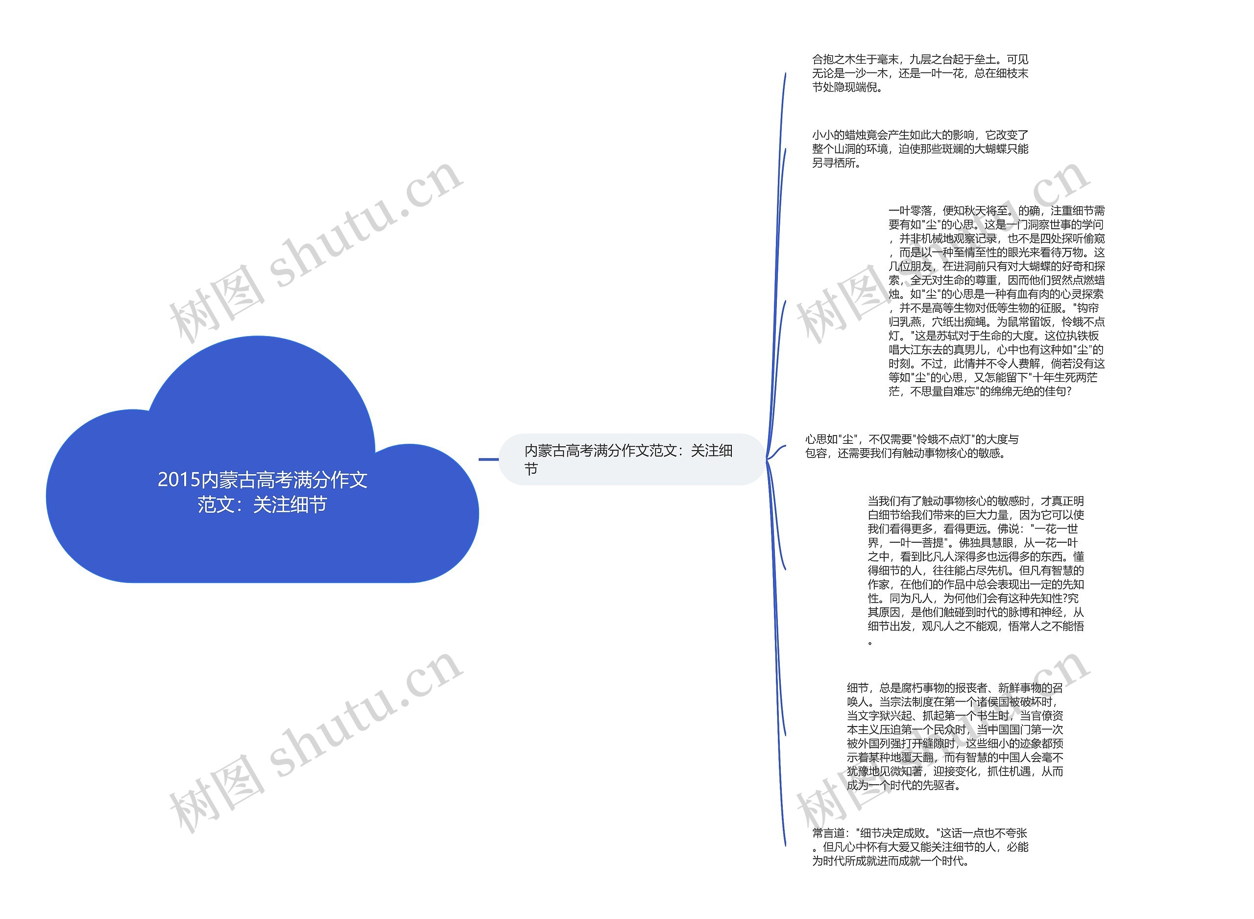 2015内蒙古高考满分作文范文：关注细节思维导图