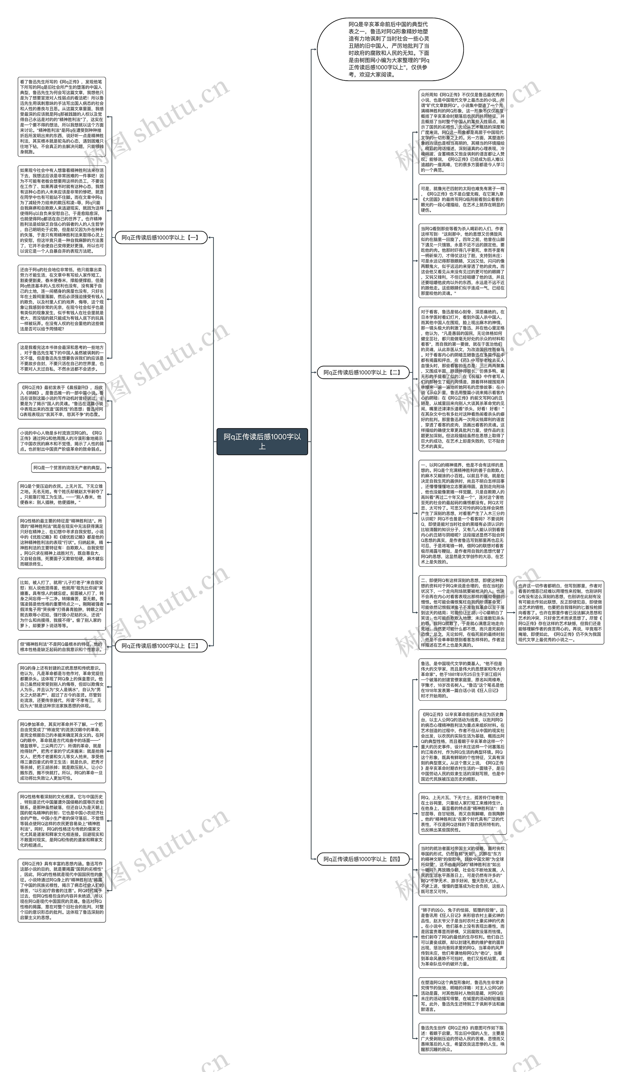 阿q正传读后感1000字以上思维导图